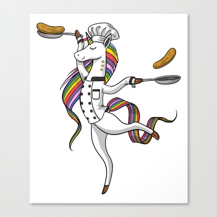 Cooking Unicorn Cook Chef Canvas Print
