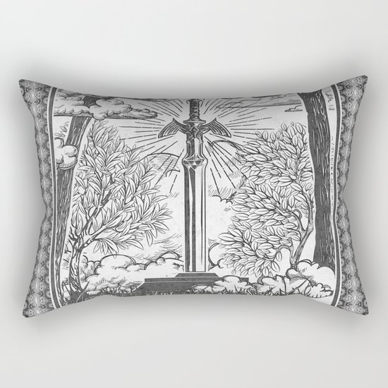 Legend of Zelda Master Sword Vintage Tarot Scene Rectangular Pillow