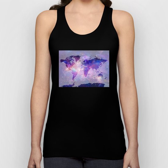 world map galaxy Unisex Tank Top