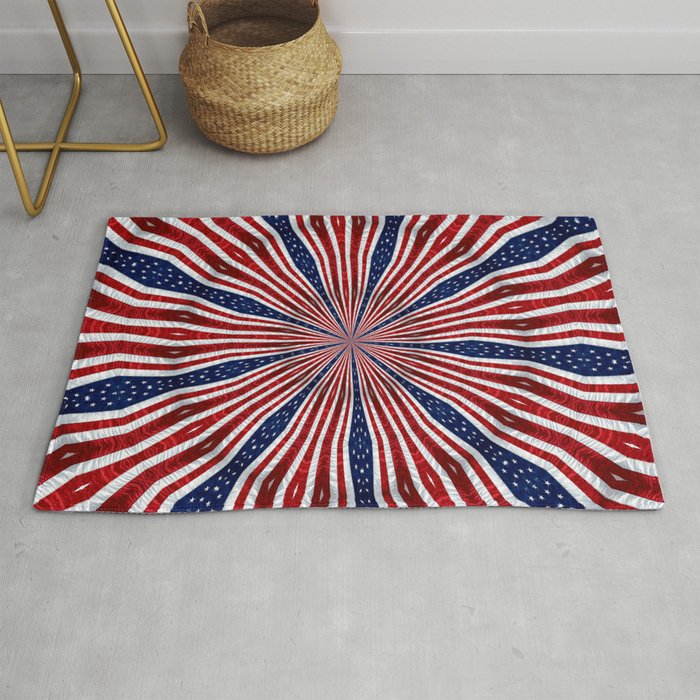 American Flag Kaleidoscope Abstract 1 Rug