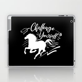 Challenge Yourself Motivational Slogan Horse Laptop Skin