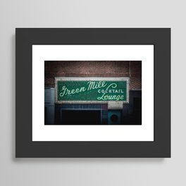 Green Mill Cocktail Lounge Vintage Neon Sign Uptown Chicago Framed Art Print