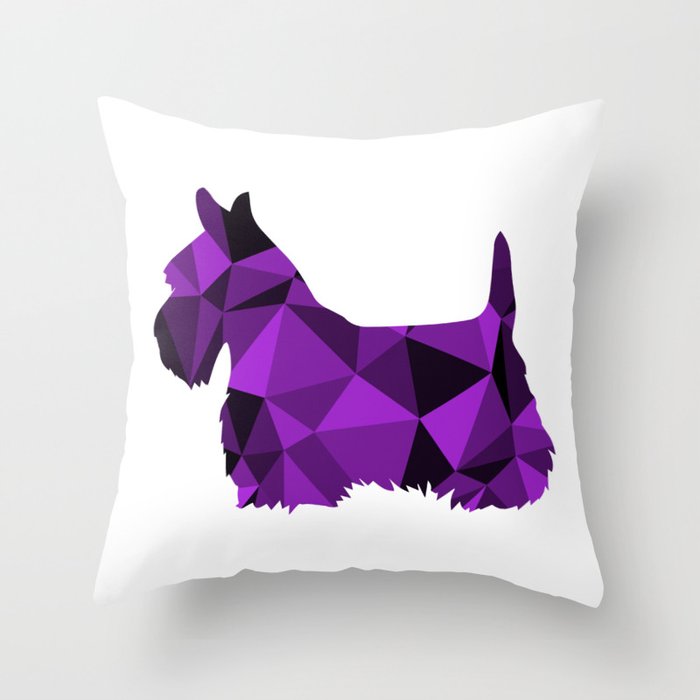 Geo Scottie - Purple Throw Pillow