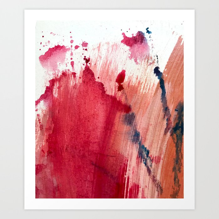 Blushing 3 A Vibrant Minimal Abstract In Pink Red Rose Gold