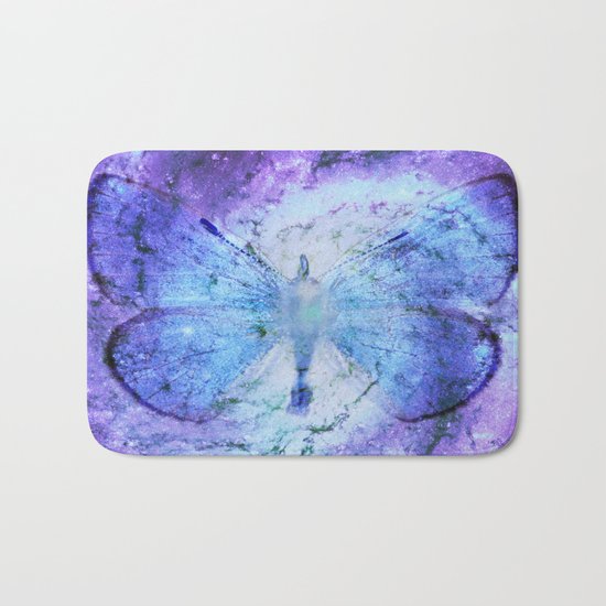 Celestial Butterfly Violet Blue Bath Mat