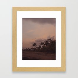 Sunset Beach Canggu Bali / Travel photography art print - palm tree Framed Art Print