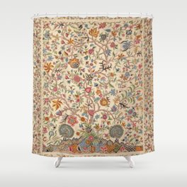 Ornate Kashmir Crewelwork Indian Palampore  Shower Curtain