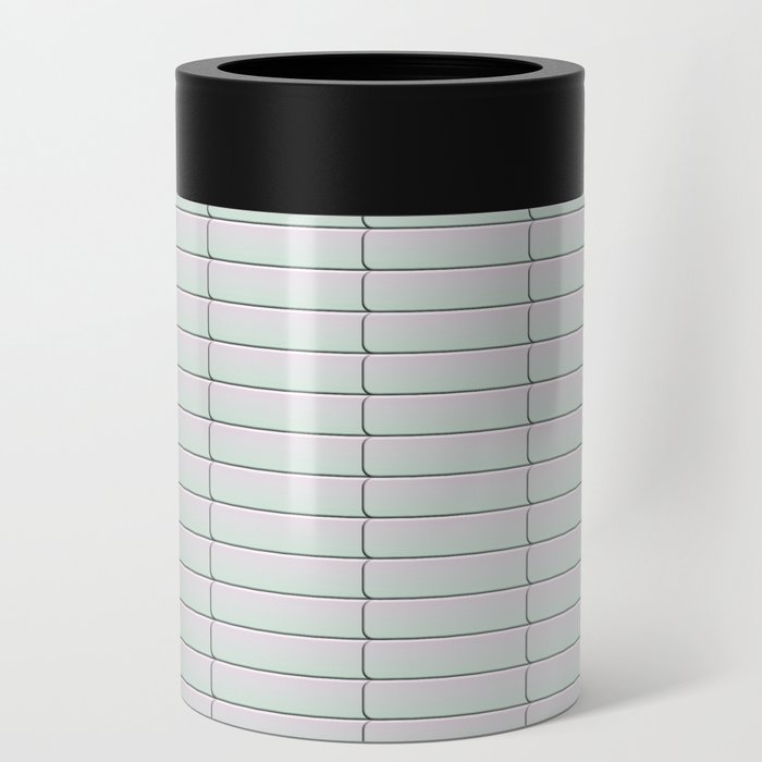Pink and Green Geometric Ombre Can Cooler