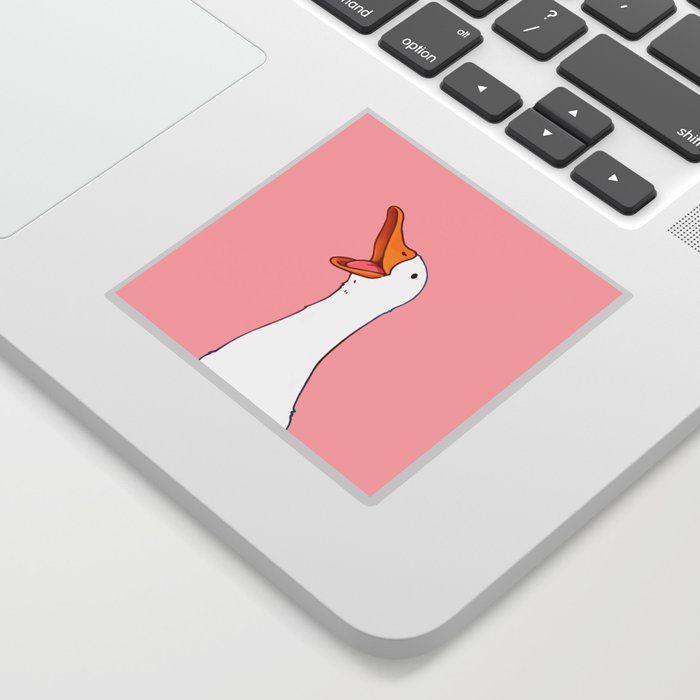 Happy White Duck Sticker