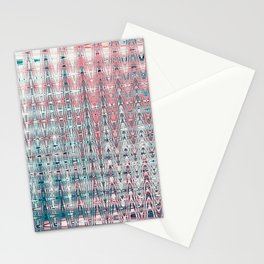 Pink And Turquoise Zigzag Pattern Stationery Card