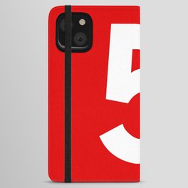 Number 5 (White & Red) iPhone Wallet Case