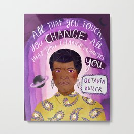 Octavia Butler Metal Print | Painting, Space, Quote, Author, Sci-Fi, Watercolor, Portrait, Octaviabutler, Positivemessage 