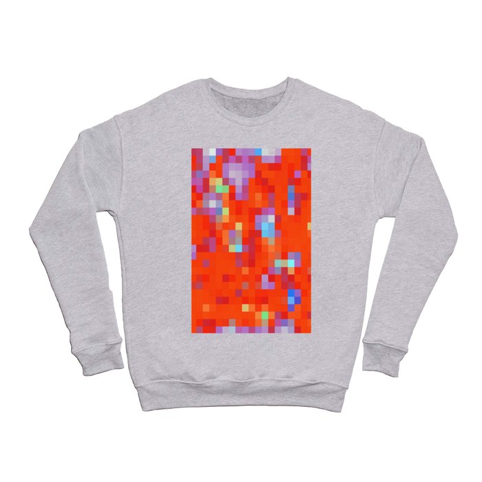 geometric pixel square pattern abstract background in red blue Crewneck Sweatshirt