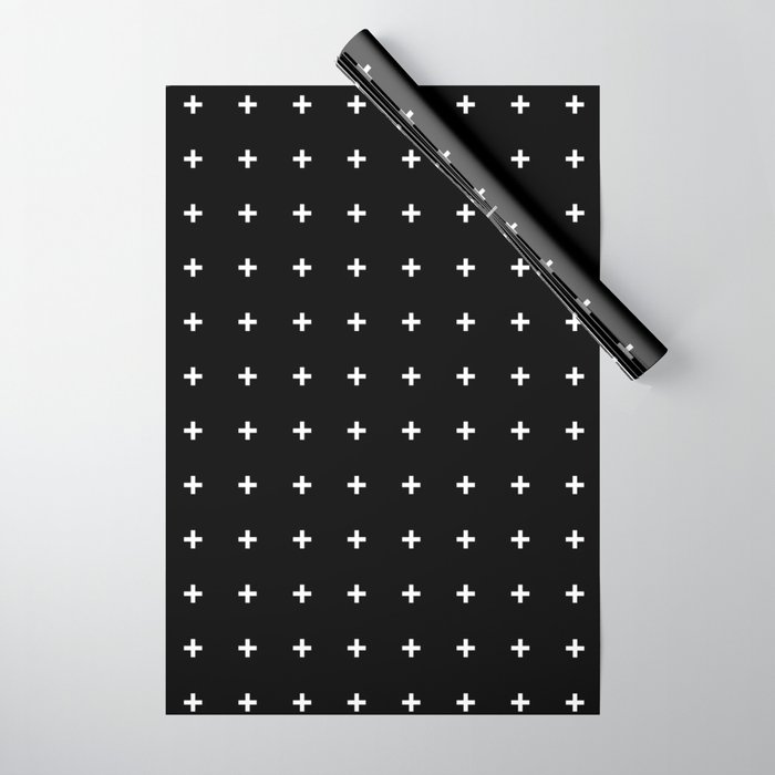 White Plus on Black /// pencilmeinstationery.com Wrapping Paper