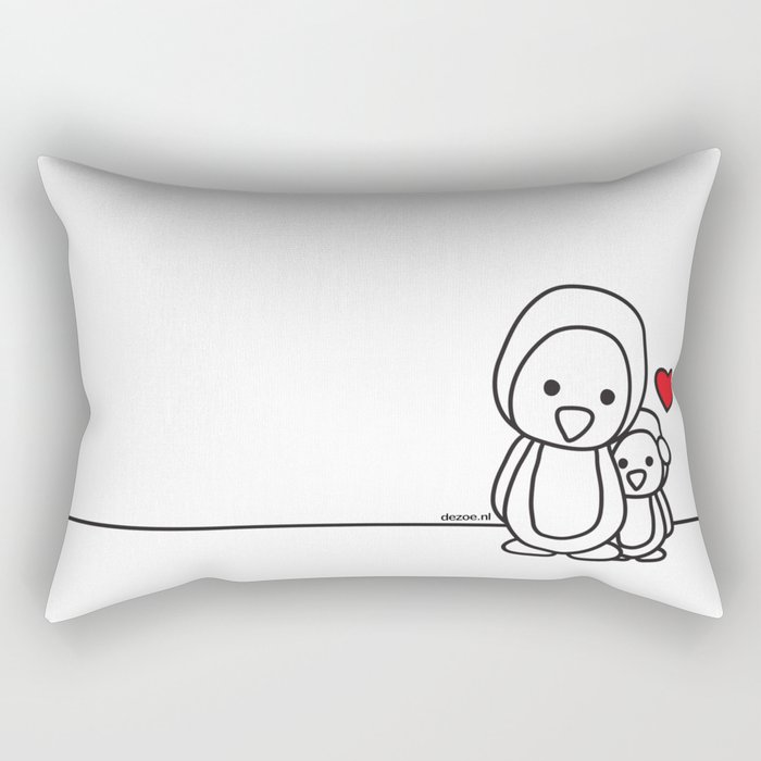 Penguin Sweetness Rectangular Pillow