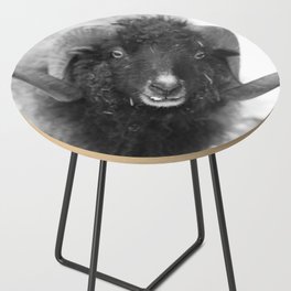 The black sheep, black and white photography Side Table