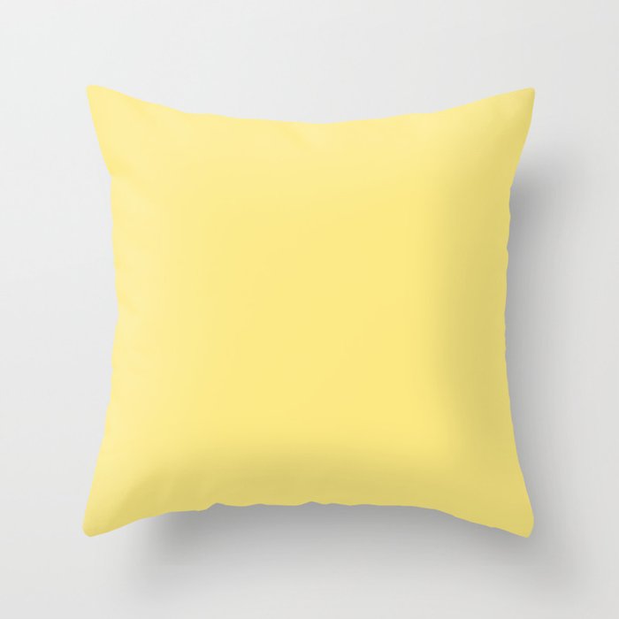 From The Crayon Box Pastel Yellow Solid Color / Accent Shade / Hue / All One Colour Throw Pillow