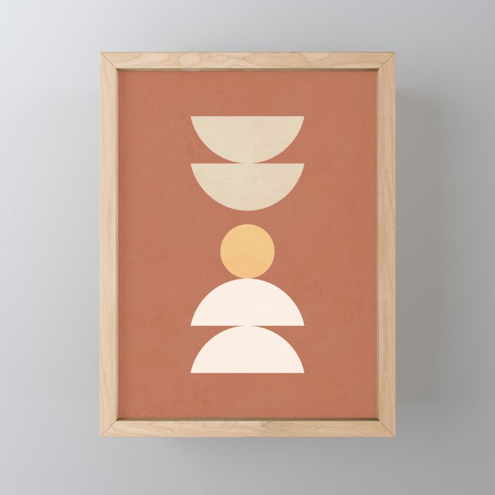 Boho Colors - Minimalist Geometric Shapes Framed Mini Art Print