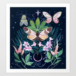 Cicada Moon Art Print