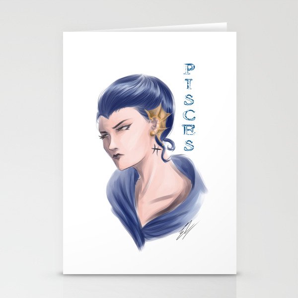 Pisces Sign - Zodiac series by OccultArt Stationery Cards