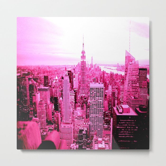 New York City Pink Metal Print