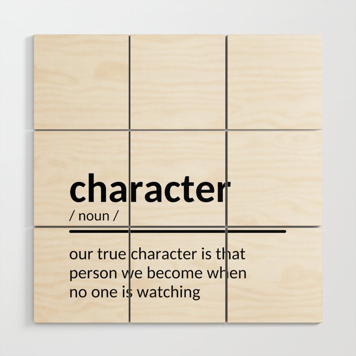 character definition Wood Wall Art