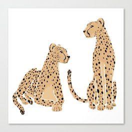 Sitting Cheetahs Canvas Print
