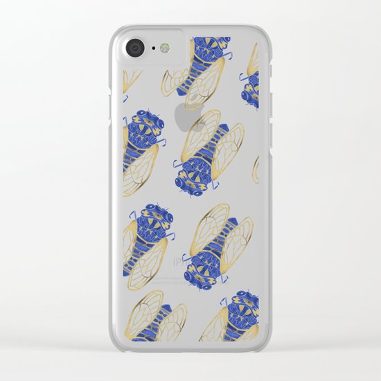 Cicada – Navy & Gold Clear iPhone Case