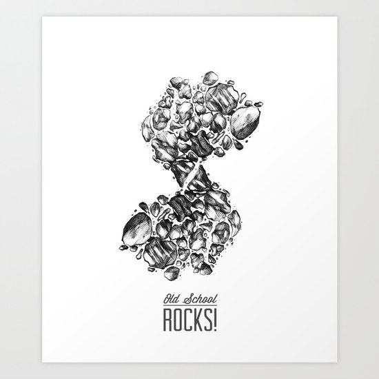 Old School Rocks (Classic Rock Version) Art Print