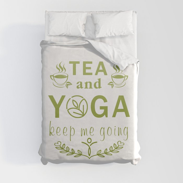 Tea and yoga Duvet Cover