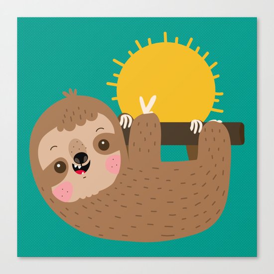 Happy Sloth Canvas Print