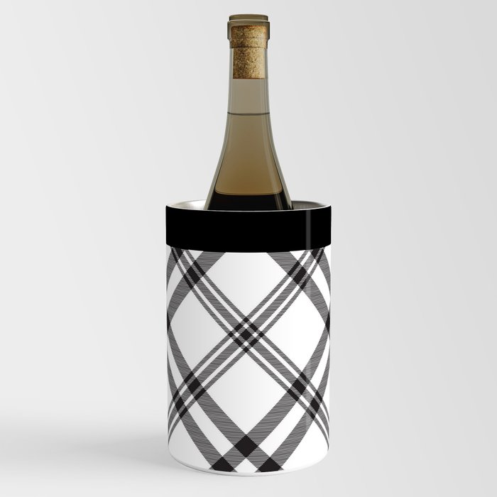 Black & White Simple Plaid Seamless Pattern Wine Chiller