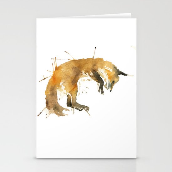 Sleepy Fox Stationery Cards