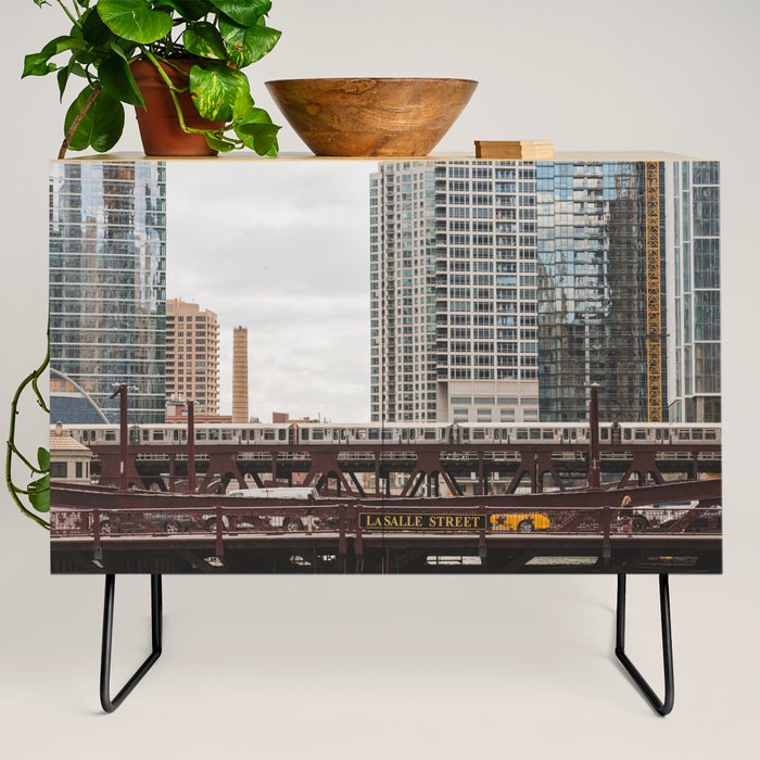 Lasalle Street Chicago Photography Credenza By Inthisinstance Lasalle Street Chicago Photography Credenza