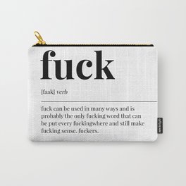 Fuck Carry-All Pouch | Graphicdesign, Define, Writing, Typography, Cute, Dorm, Minimal, College, Fucker, Digital 