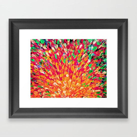 NEON SPLASH - WOW Intense Dash of Cheerful Color, Bold Water Waves Nature Lovers Modern Abstract Framed Art Print
