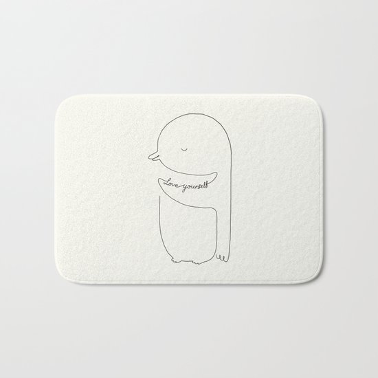 Love Yourself Penguin Bath Mat