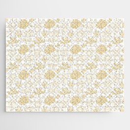 Beige Coral Silhouette Pattern Jigsaw Puzzle