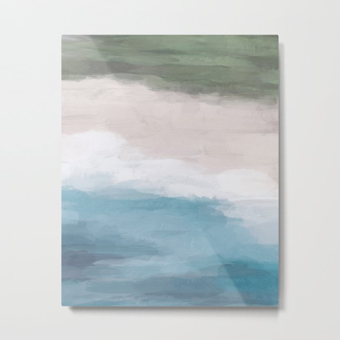 Ocean Aqua Blue Green Grass Beige Sand Abstract Tropical Hawaii