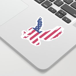 American Eagle Sticker | White, Army, America, Veteran, Memorialday, Teacher, Fireworks, Nurse, Flag, Patriotism 