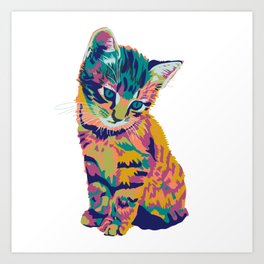 Pop Art Kitten Painting Art Print