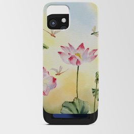 Lotus and Dragonflies  iPhone Card Case