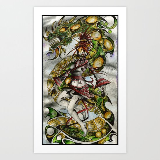 Zombie Geisha Girl Art Print