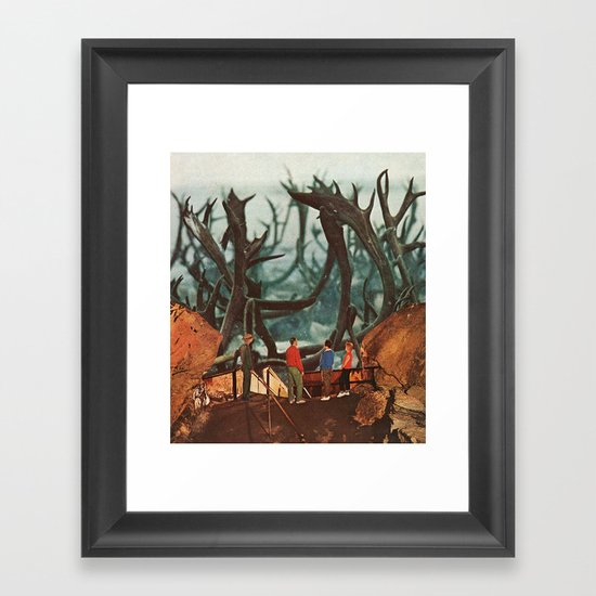 watching elk Framed Art Print
