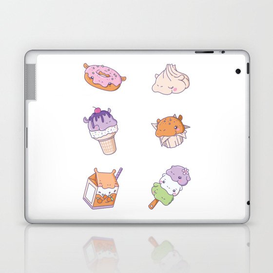Fun Hippo Snacks Cute Kawaii Aesthetic Laptop & iPad Skin