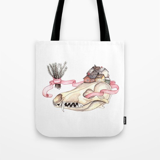 Tiny Homes of Pine on Bone Tote Bag