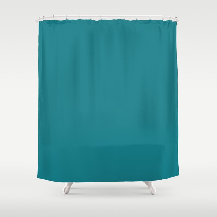 Dark Turquoise Solid Color Pairs To Behr's 2021 Trending Color Caribe PPU13-01 Shower Curtain