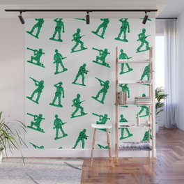 Retro toy soldier cartoon pattern Wall Mural