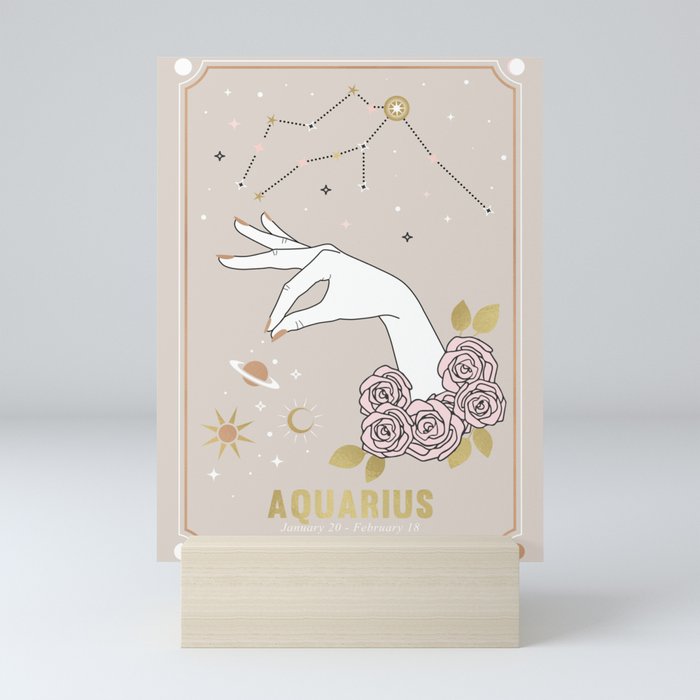 Aquarius Zodiac Sign Mini Art Print