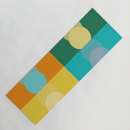 Grid retro color shapes patchwork 1 Yoga Mat